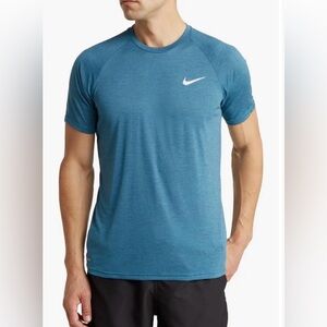 Nike Men's Teal Heather Performance Tee with White Swoosh